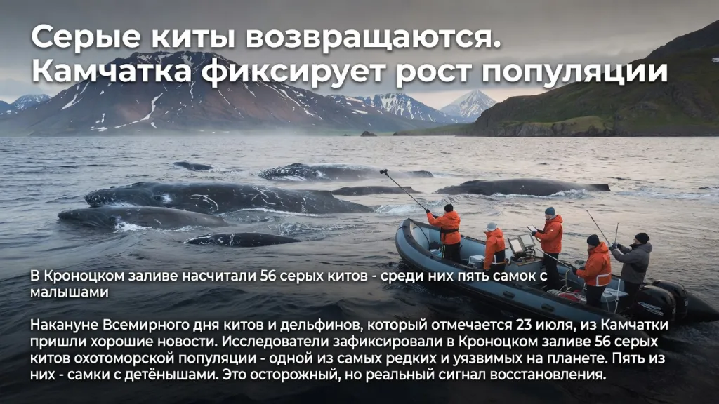 Серые киты возвращаются. Камчатка фиксирует рост популяции